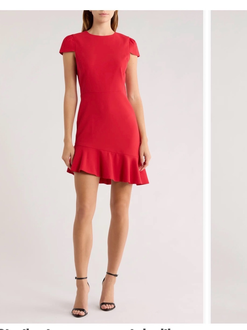 New Alice + Olivia Fable Asymmetric Ruffle Dress in Red Size 10